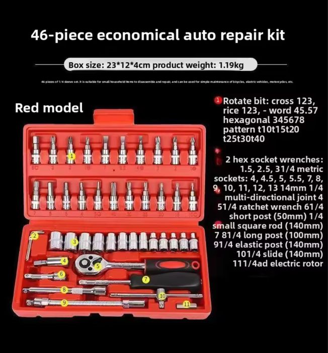 Kit de 46 ferramentas novo na caixa