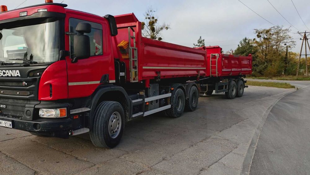 Zestaw Scania P410 Meiller Kipper + przyczepa  Meiller Kipper MZDA