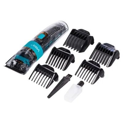 Машинка для стрижки VGR V-695 акумуляторна 5 насадок, блакитний