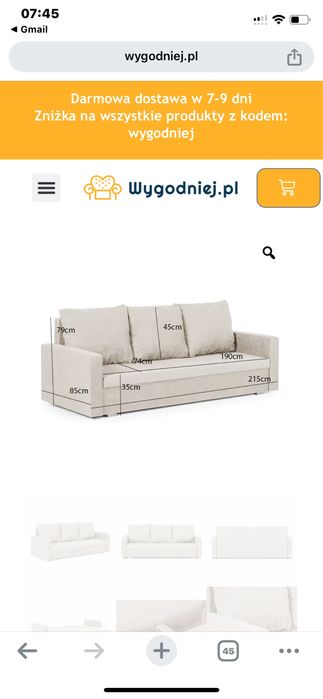Kanapa Sofa z funkcją spania