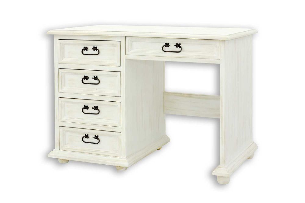 Brązowe biurko drewniane z szufladami dla dziecka