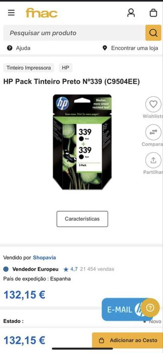 Tinteiros pretos HP 339