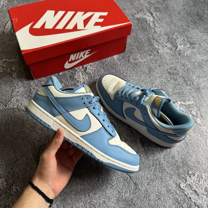 Кросівки чоловічі nike dunk low retro white blue , найк данки adidas