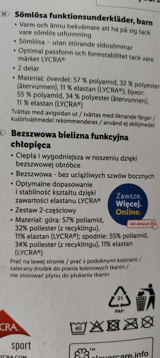 Bielizna termoaktywna 158/164