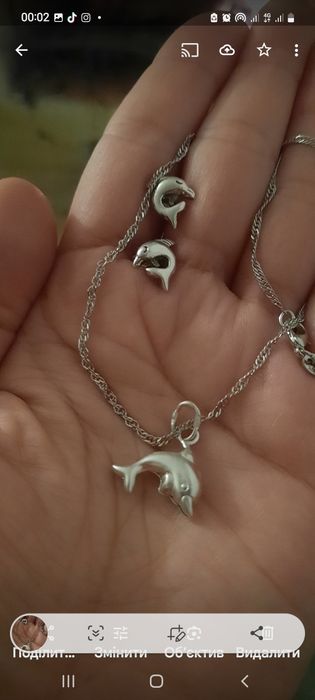 Серебряный набор , Сережки