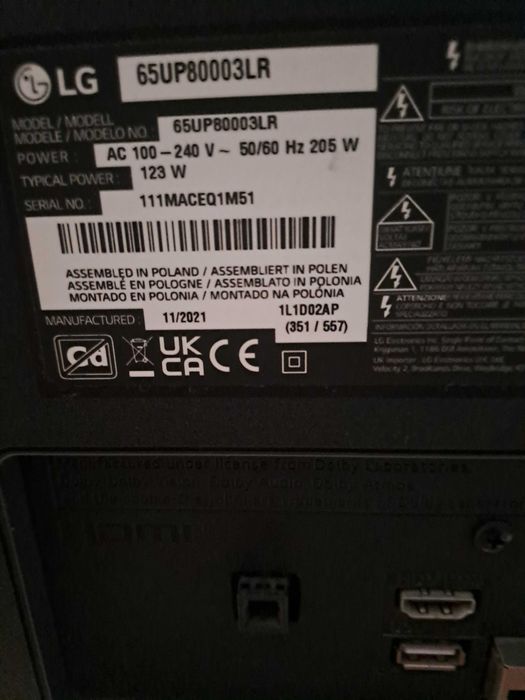Tv smart Lg 65cali