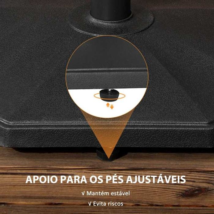 Base para Chapéu de Sol 18 kg de Cimento - Preto