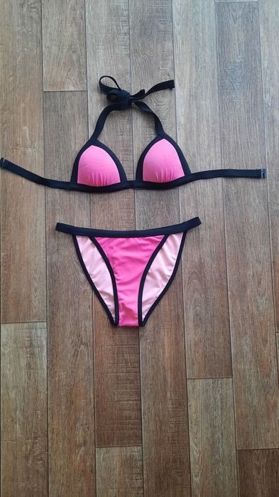 Купальник роздільні рожевий , салатовий розмір S