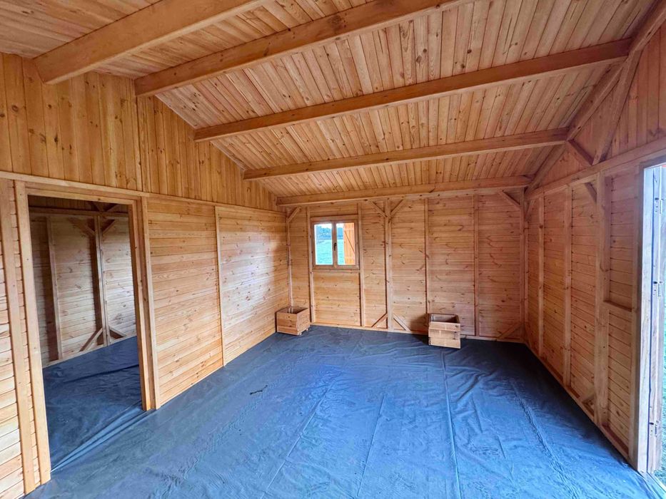 domek drewniany dom z drewna domki drewniane działkowe na ROD WARBIT