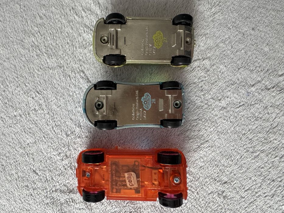 Polly Pocket mini laleczki i samochodziki 3 sztuki i mebelki