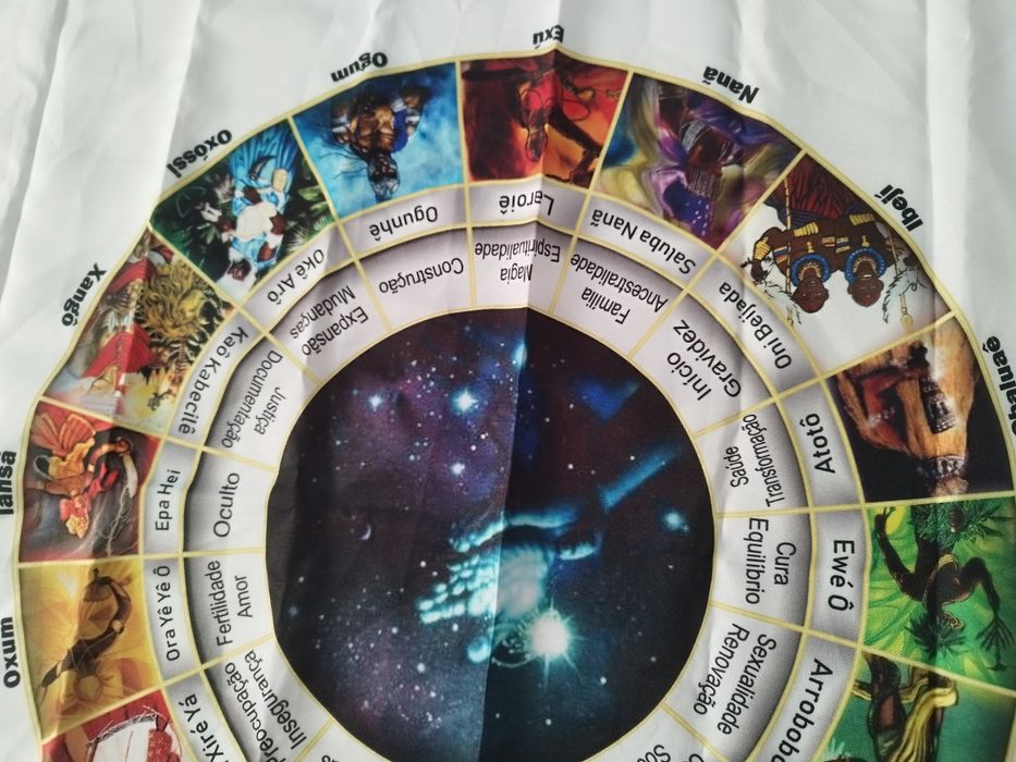 Toalha Orixás, toalha de leitura de Búzios,