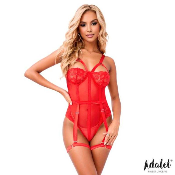 Ellie Teddy – Czerwone Body Koronkowe,  L-XL