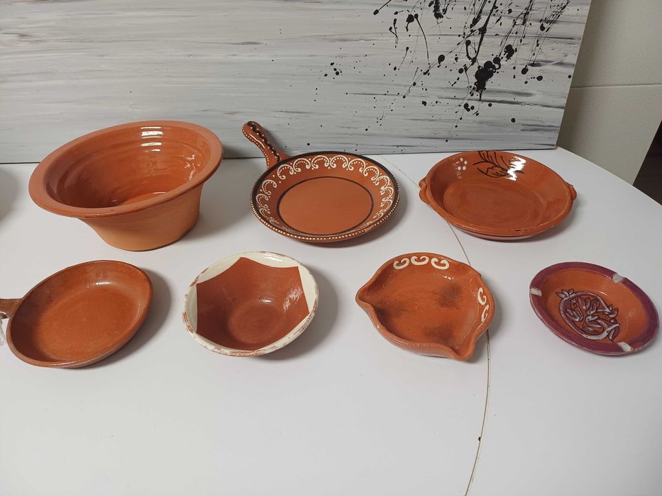 Conjunto de louça de barro tradicional Português 7 unidades