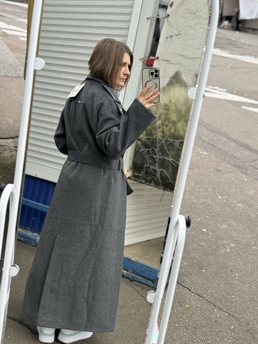 Кашемир макс мара пальто турция коричневое серое пальто длинное