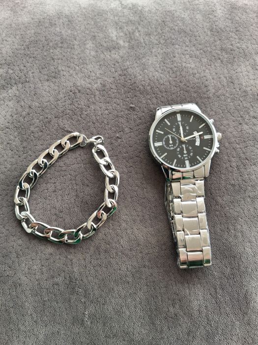 Conjunto de relógio e pulseira homem Novo