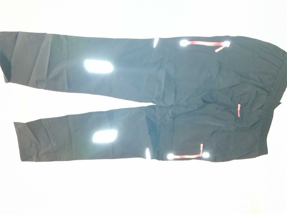 T253 Spodnie Sportowe Męskie Treningowe XL Czarne Odblaski Nowe MJ005