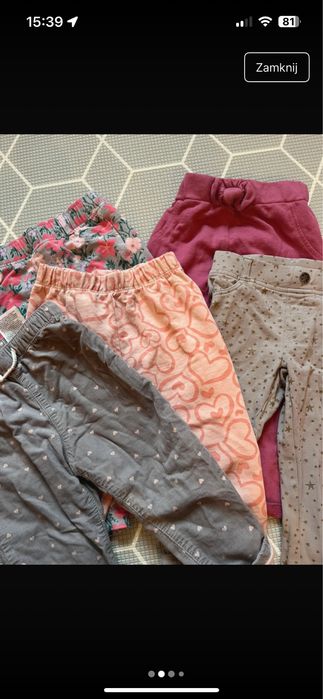 Legginsy dziewczęce 74-86. 5 sztuk