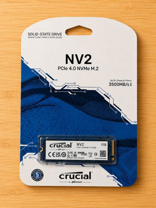 Crucial NV2 1TB PCIe 4.0 NVMe M.2 SSD