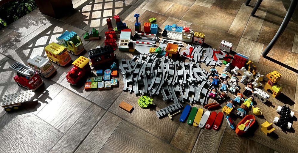 Lego Duplo POCIAG parowy + dodatki + POJAZDY!