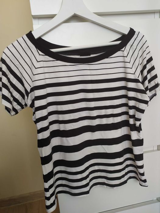 Bluzka damska paski Salko 40 L krótki rękaw