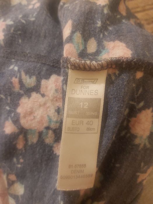 Szara koszulka oversize w kwiaty Dunnes L