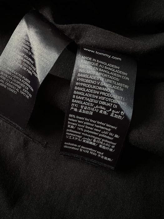 Tommy Hilfiger (L) Overshirt Linen лляна овершот сорочка чоловіча синя