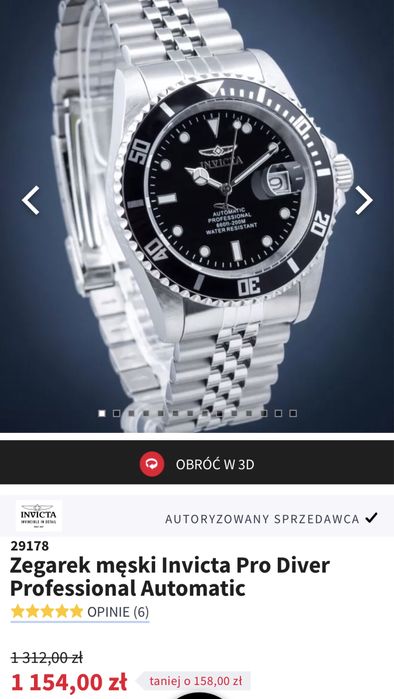 Zegarek męski Invicta Pro Diver Professional Automatic