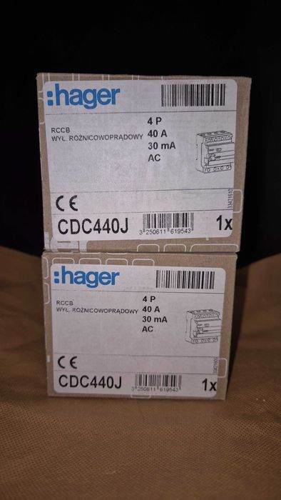 Wyłącznik różnicowoprądowy 4P 25A 30mA A Typ CDA425C Hager