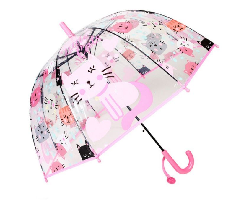 Parasol Dla Dzieci Deszcz Przeźroczysty Parasol kotki