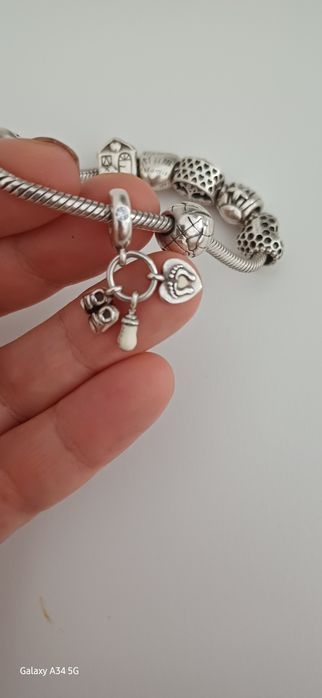 Pulseira Pandora Original + 8 Berloques | Ideal para oferecer a uma Mãe Especial