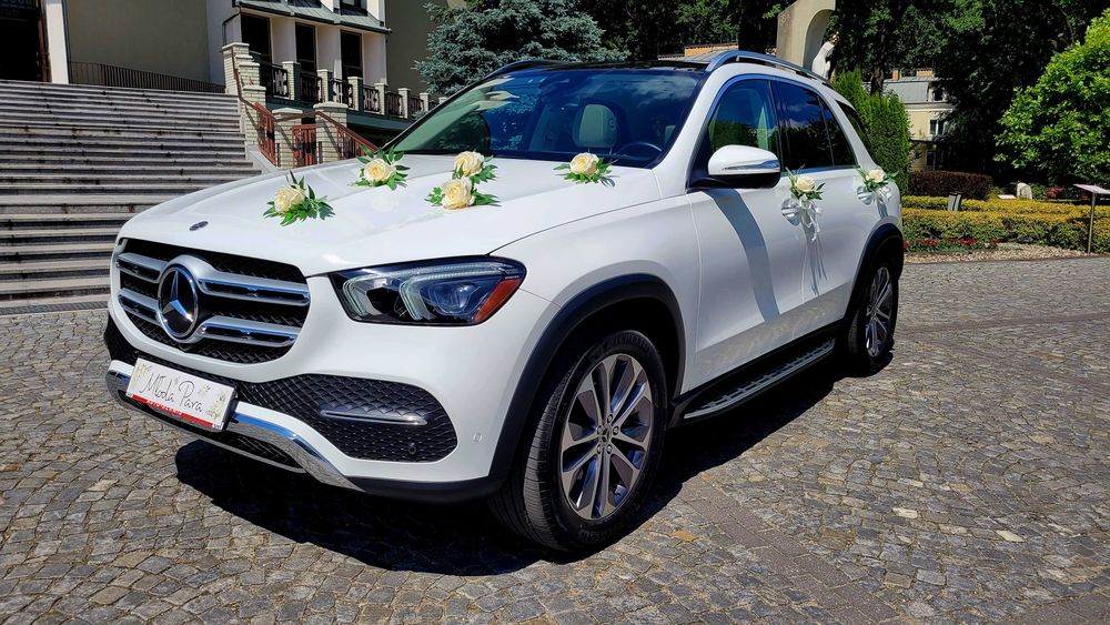 Auto do ślubu Dodge Durango Mercedes GLE Biały Fotobudka