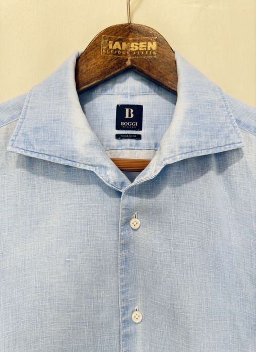 Boggi Milano Regular Fit French Linen Shirt L