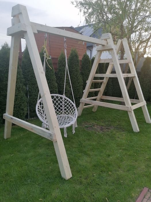 Stelaż na huśtawki i zjeżdżalnię, plac zabaw, huśtawka, ślizg, dzieci