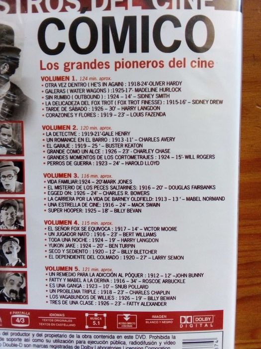 Os Mestres  do Cinema Cómico, B. Keaton C. Chaplin, Fairbanks, 5DVD.