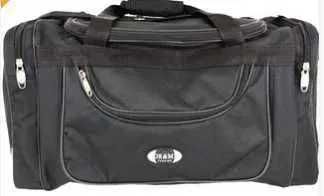 Duża czarna torba na wycieczkę podróżna z paskiem 60cm