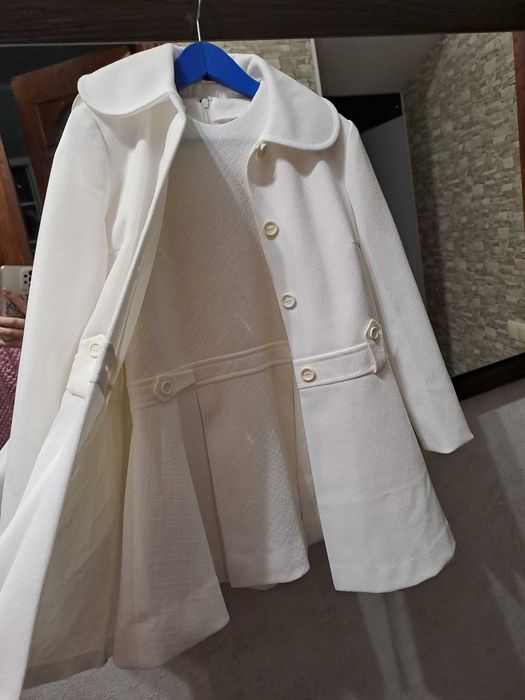 Тренч та сукня. плащ. нарядний костюм. ретро. на 6-7р.