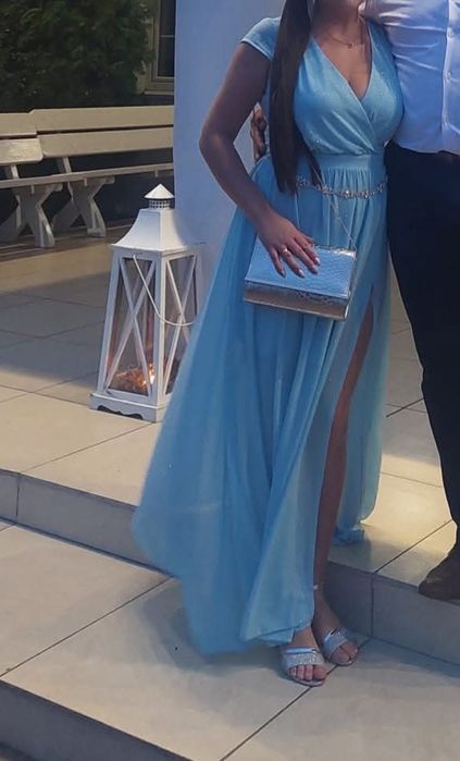 Sukienka maxi błękitna