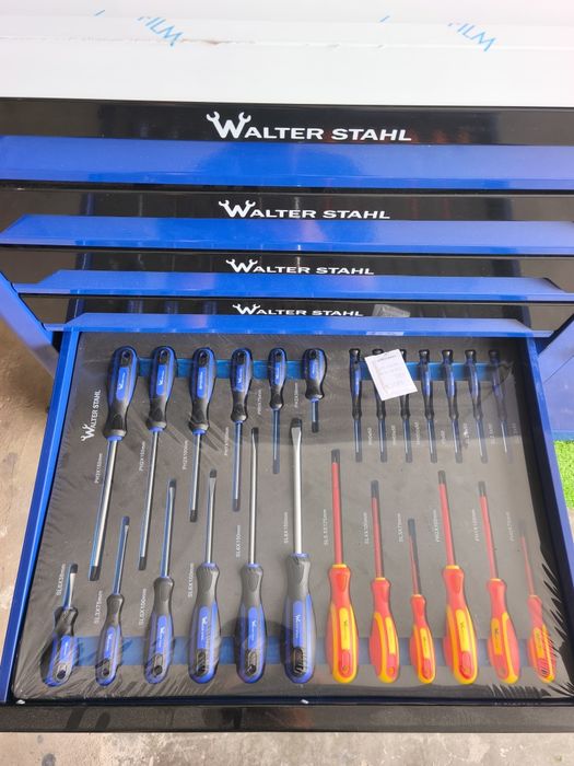 Carrinho de Ferramentas XXL 7 gavetas completas com porta lateral para arrumos Walter STAHL