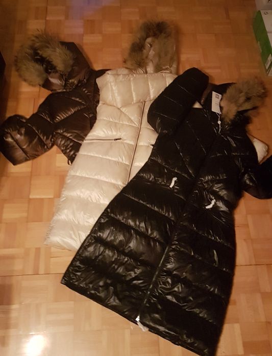 Czekoladowy płaszczyk  płaszcz  kurtka L z jenotem z futrem