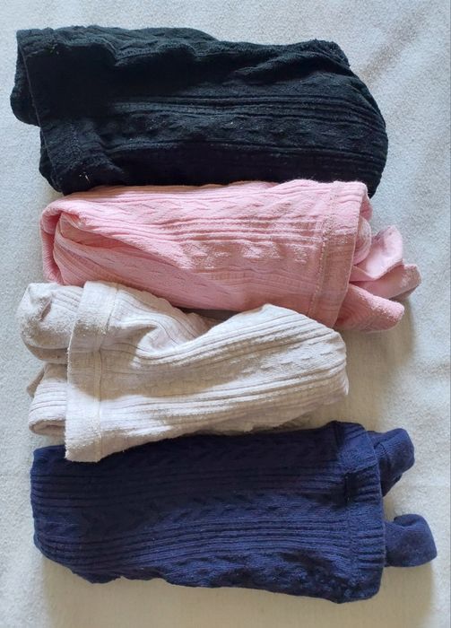4 Pairs of Thick Knitted Tights, Size 8-10 Years