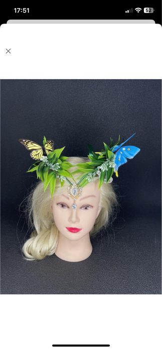 Корона обруч вінок віночок мавки лісової фея ельф эльф весняний метели