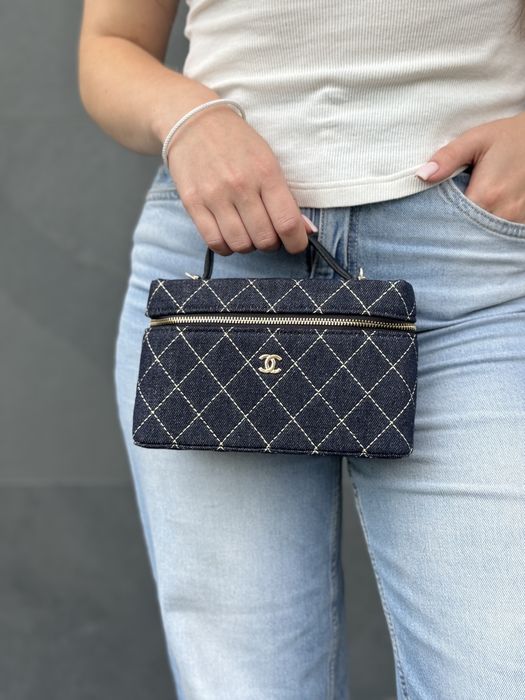 Сумка Chanel джинсова синя голуба