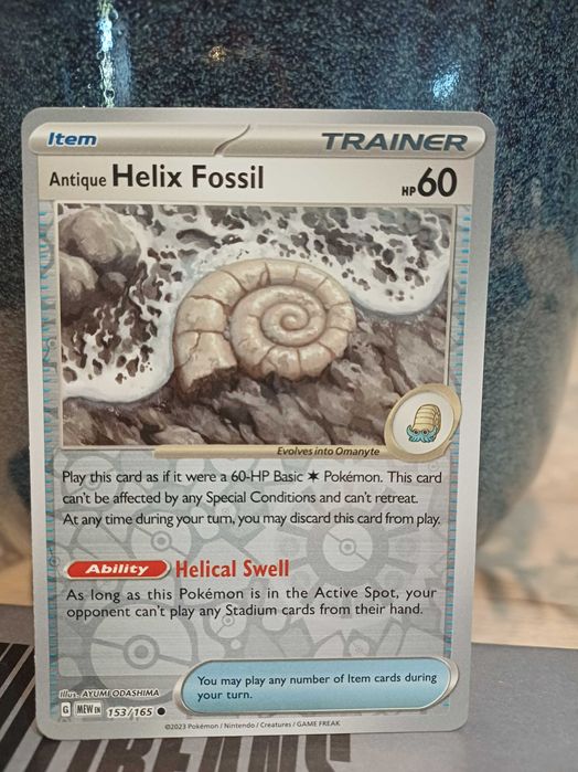 Carta Pokémon Antique Helix Fossil #153