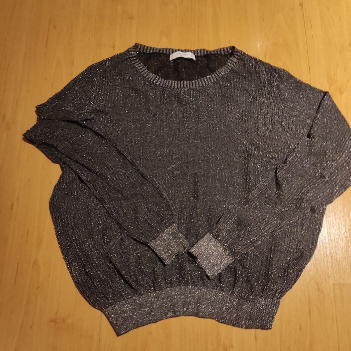 Sweterek Mango M czarny że srebrem