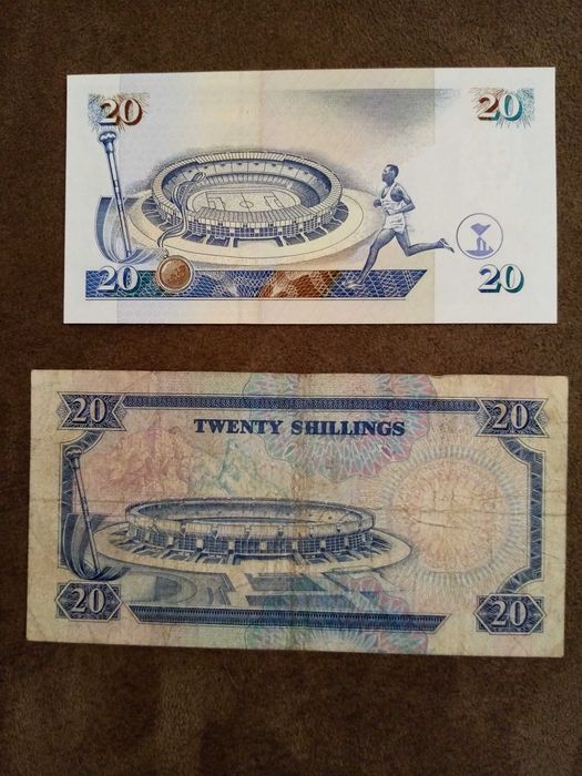 KENYA lote de 5 notas 4 Não Circuladas e 1 Bem conservada