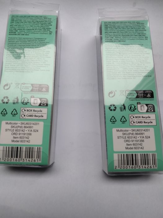 Cabos 1,5m para carregadores iPhone 2.4, azul cinzento e preto, novo