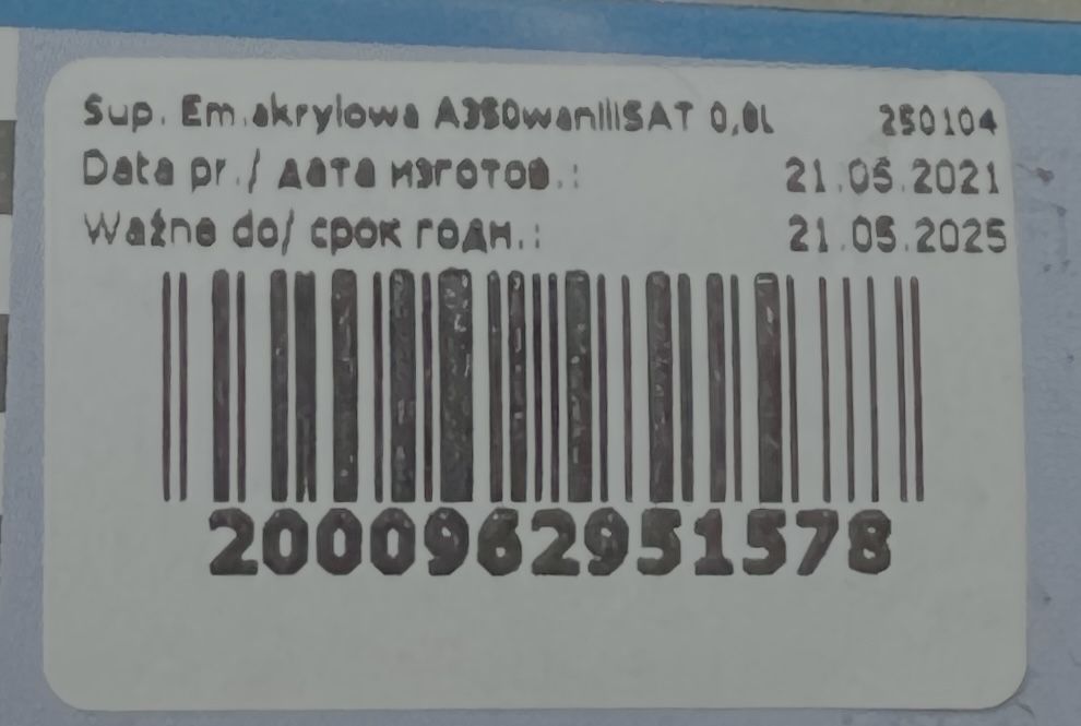 Фарба Sniezka Supermal Емаль акрилова. Колір А350. 0,8 л.