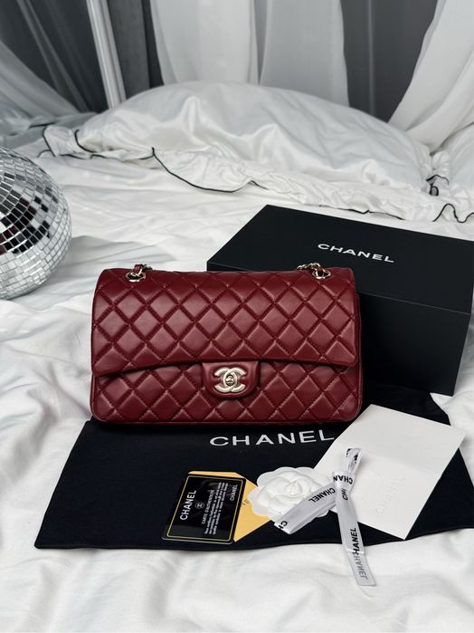 Сумка Chanel Classic Flap 25 Bordo Champagne Gold Hardware