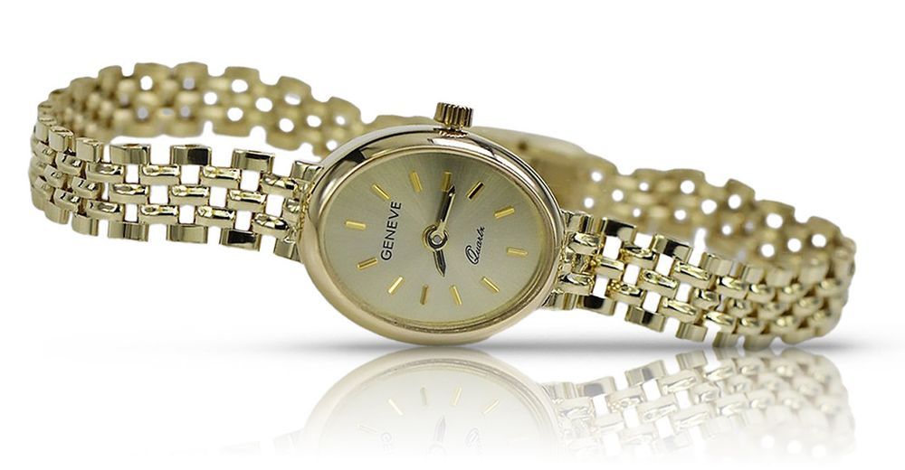 Prześliczny 14k 585 złoty damski zegarek Geneve lw017y Katowice biżut