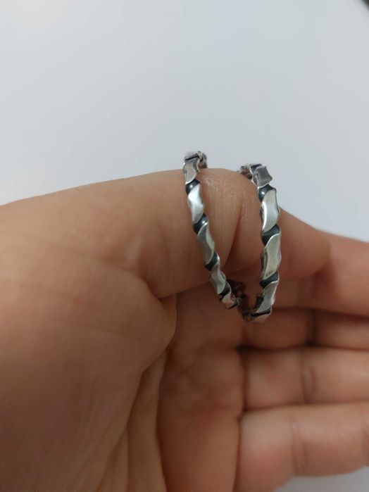 Серьги серебро-мельхиор